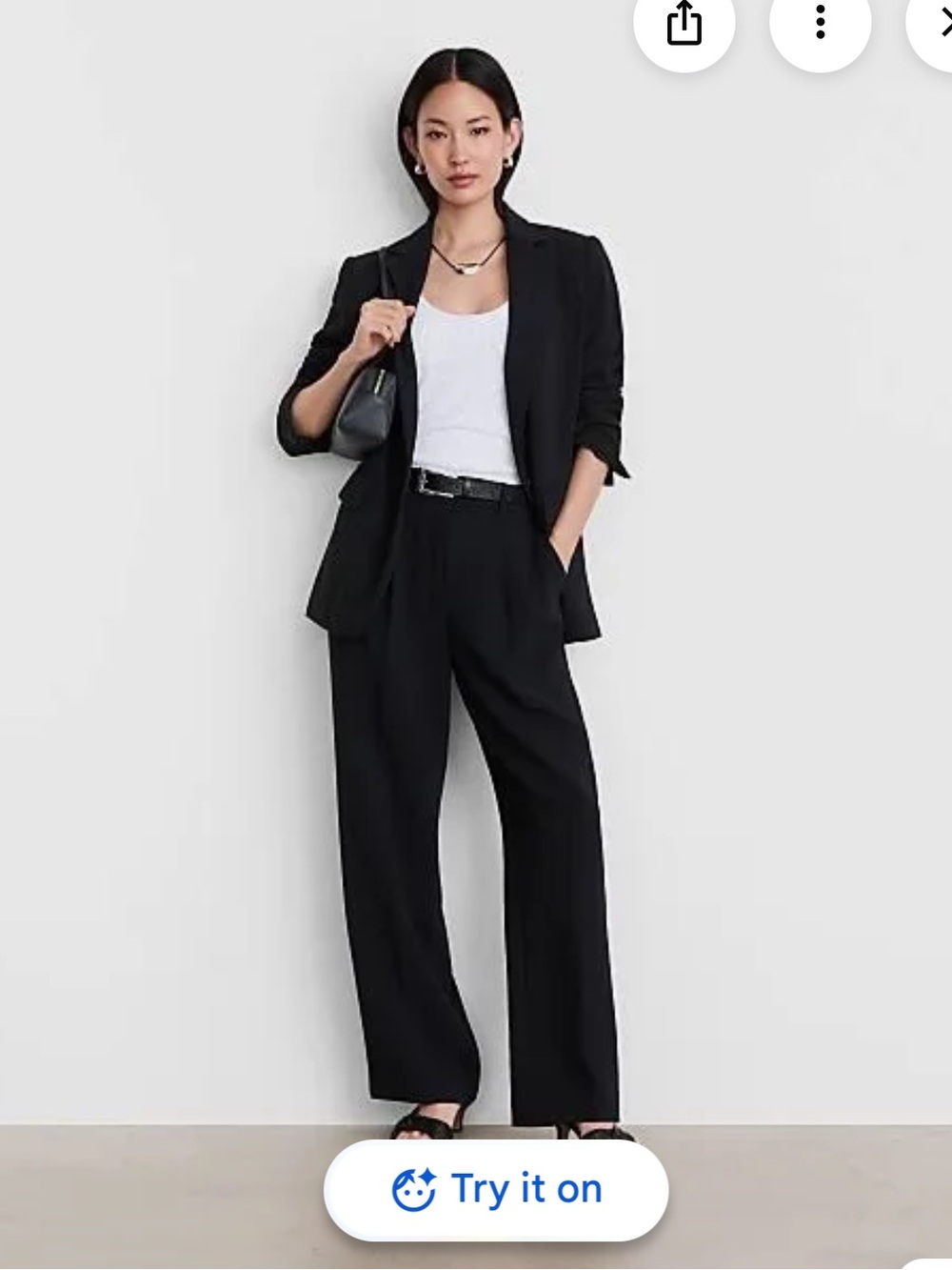 ✨ NWT LOFT Versa Crepe Drape Relaxed Black Blazer